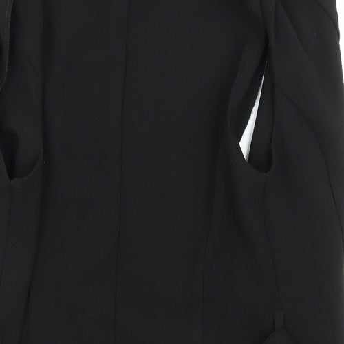 New Look Womens Black Kimono Waistcoat Size 10 Tie