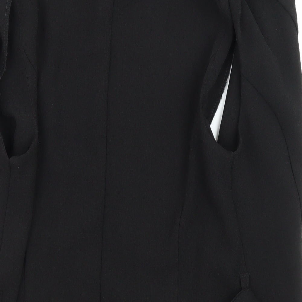 New Look Womens Black Kimono Waistcoat Size 10 Tie