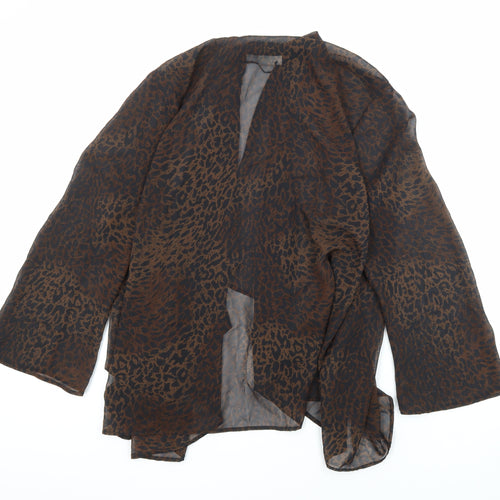 Roman Originals Womens Multicoloured V-Neck Animal Print Polyester Wrap Jumper Size 18