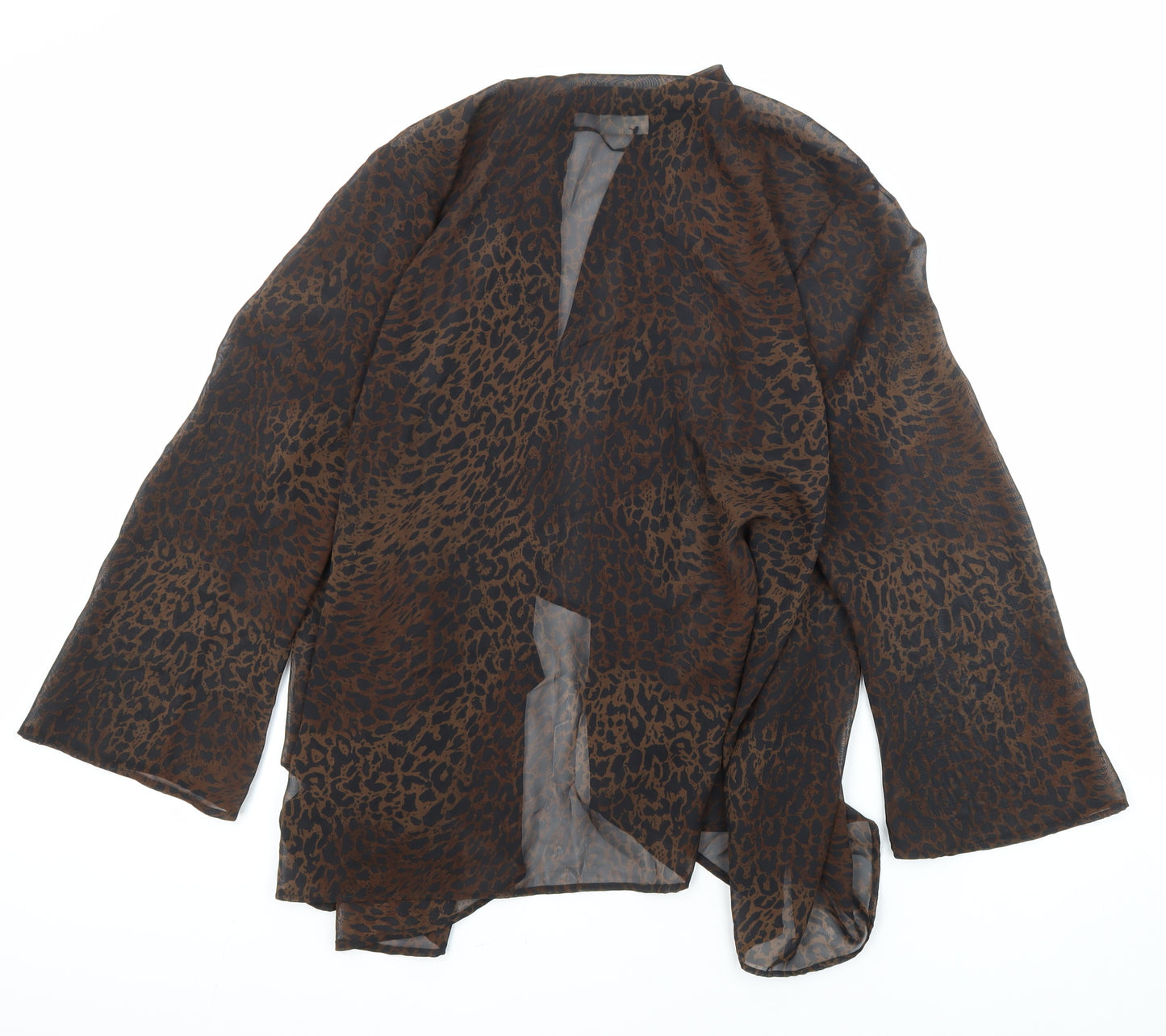 Roman Originals Womens Multicoloured V-Neck Animal Print Polyester Wrap Jumper Size 18