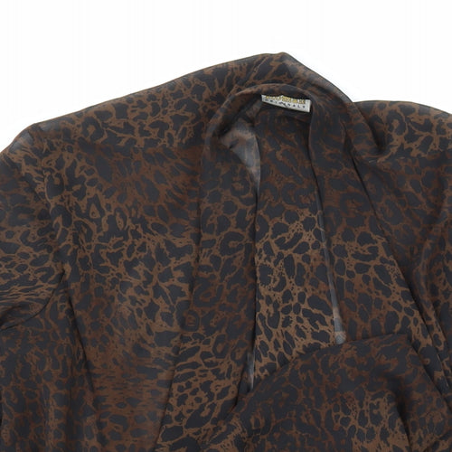 Roman Originals Womens Multicoloured V-Neck Animal Print Polyester Wrap Jumper Size 18