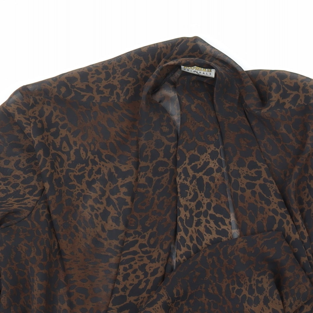 Roman Originals Womens Multicoloured V-Neck Animal Print Polyester Wrap Jumper Size 18