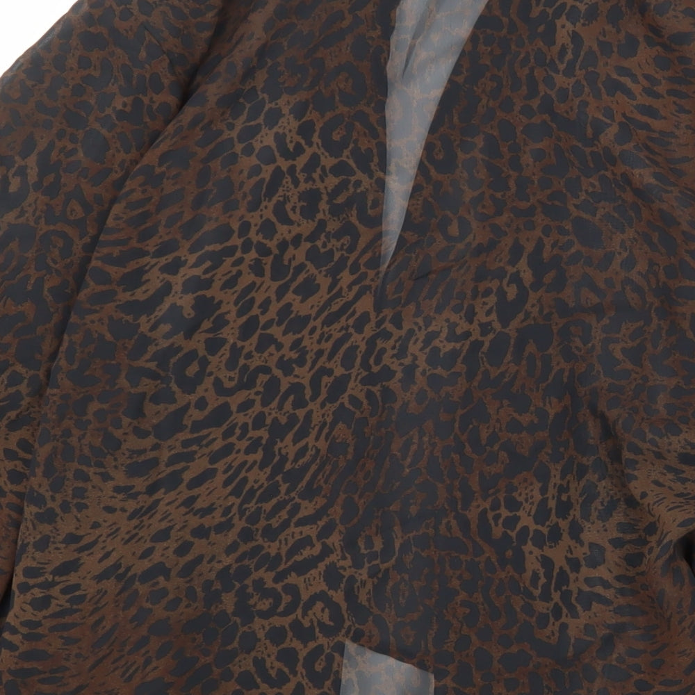 Roman Originals Womens Multicoloured V-Neck Animal Print Polyester Wrap Jumper Size 18