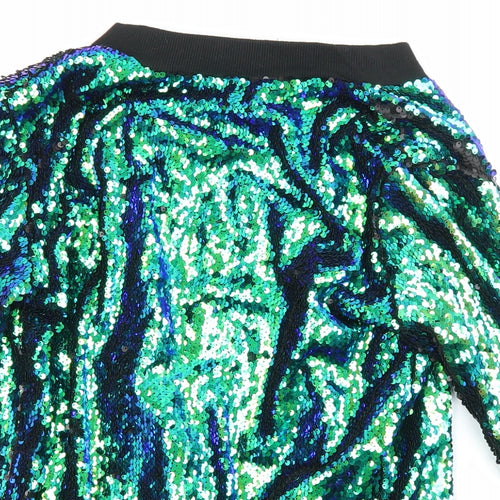 Missi London Womens Multicoloured Jacket Size 8 Zip - Sequined