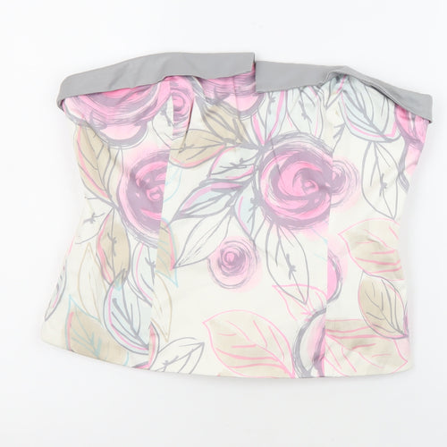 Coast Womens Multicoloured Floral Cotton Cropped Blouse Size 14 Off the Shoulder
