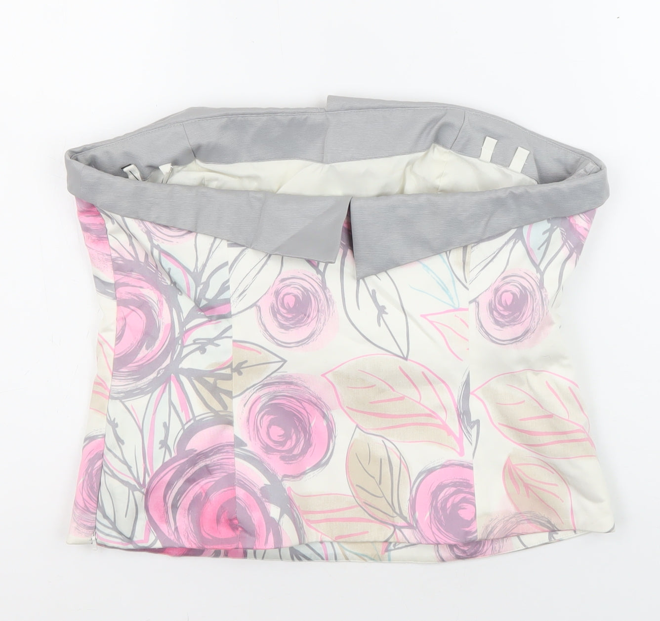 Coast Womens Multicoloured Floral Cotton Cropped Blouse Size 14 Off the Shoulder