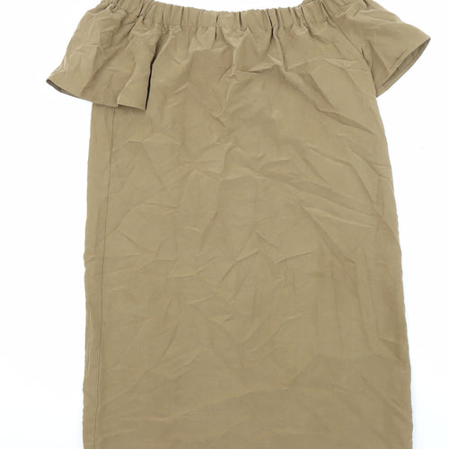 H&M Womens Green Modal Tunic Blouse Size 12 Off the Shoulder