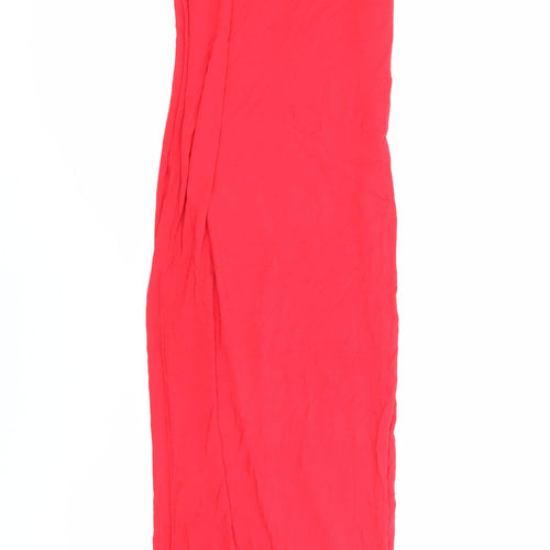 Misguided Womens Red Viscose Maxi Size S Off the Shoulder