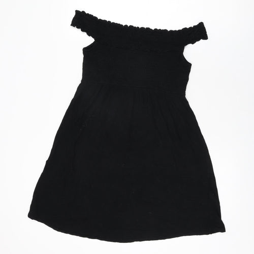 H&M Womens Black Viscose Basic T-Shirt Size M Off the Shoulder