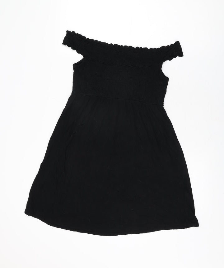 H&M Womens Black Viscose Basic T-Shirt Size M Off the Shoulder
