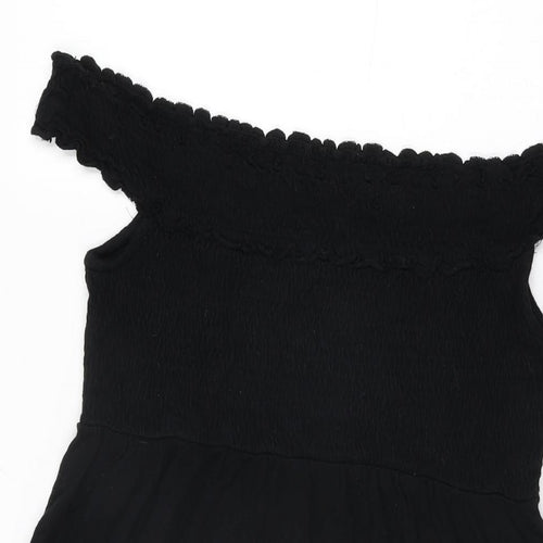 H&M Womens Black Viscose Basic T-Shirt Size M Off the Shoulder