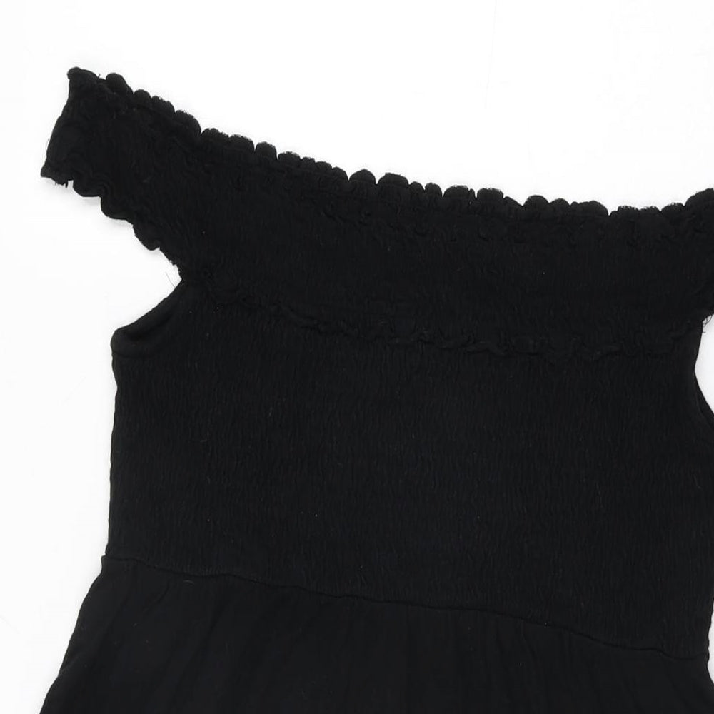 H&M Womens Black Viscose Basic T-Shirt Size M Off the Shoulder
