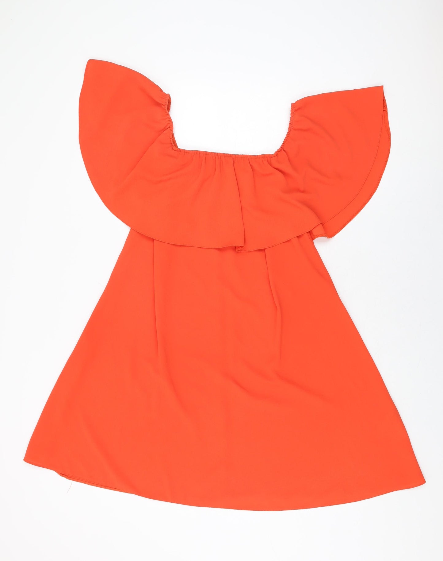 New Look Womens Red Polyester Shift Size 8 Off the Shoulder Pullover