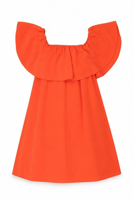 Front view of New Look women’s red polyester shift, size UK 8, off the shoulder pullover