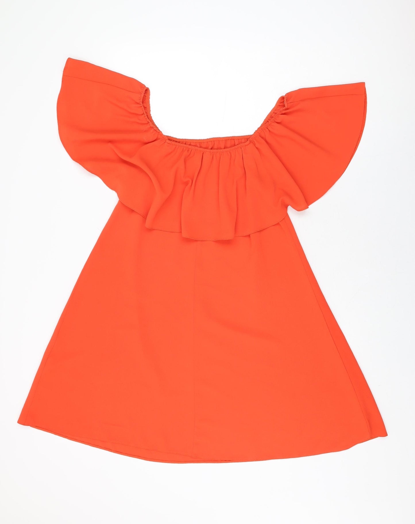 New Look Womens Red Polyester Shift Size 8 Off the Shoulder Pullover