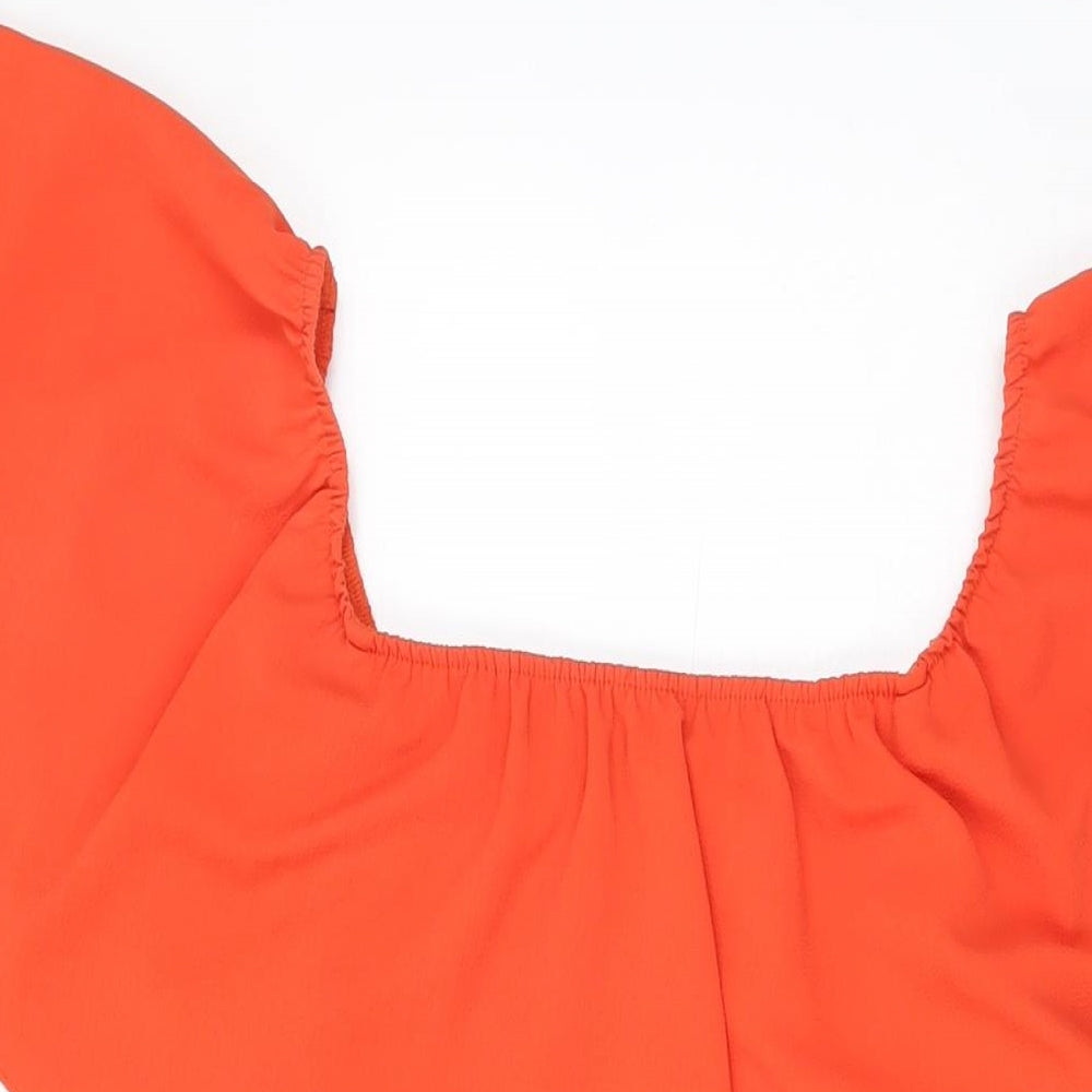 New Look Womens Red Polyester Shift Size 8 Off the Shoulder Pullover