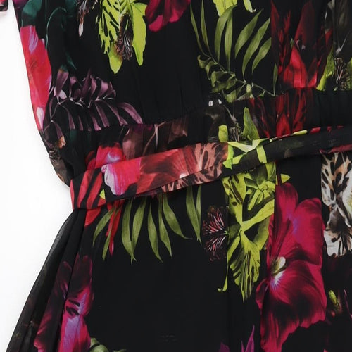 Roman Womens Black Floral Polyester Maxi Size 18 Off the Shoulder Pullover