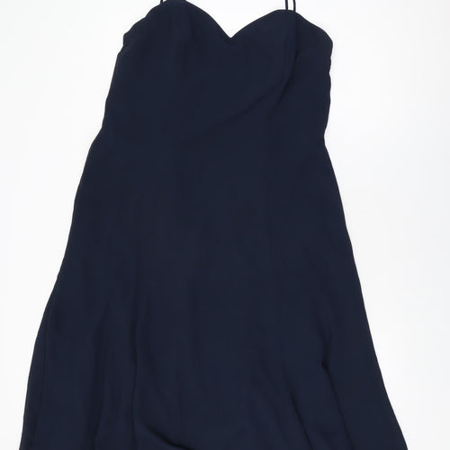 Dessy Collection Womens Blue Polyester A-Line Size 18 Sweetheart Zip
