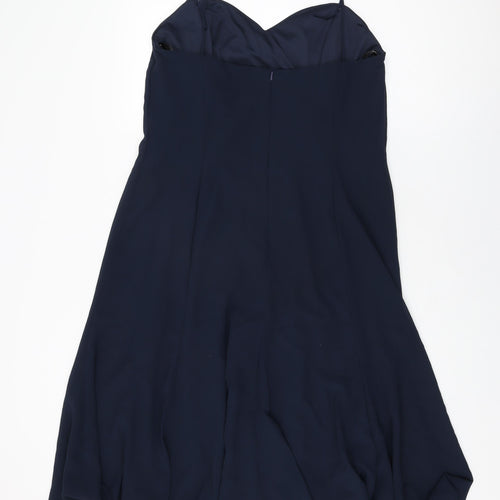 Dessy Collection Womens Blue Polyester A-Line Size 18 Sweetheart Zip