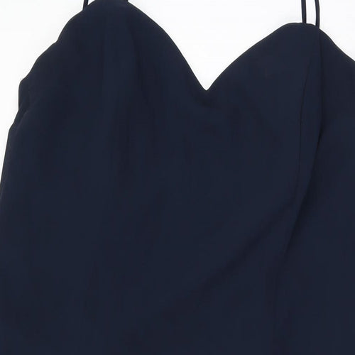 Dessy Collection Womens Blue Polyester A-Line Size 18 Sweetheart Zip