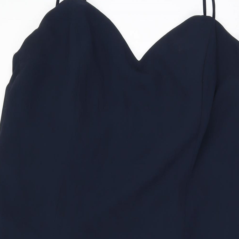 Dessy Collection Womens Blue Polyester A-Line Size 18 Sweetheart Zip