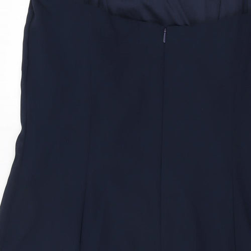 Dessy Collection Womens Blue Polyester A-Line Size 18 Sweetheart Zip