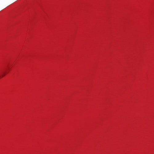 Canda Womens Red Viscose Basic Button-Up Size 12 Collared