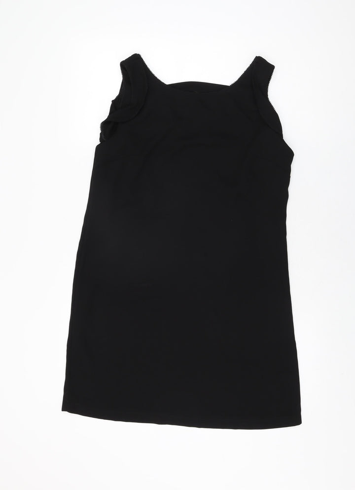 NEXT Womens Black Polyester Shift Size 10 Round Neck Pullover