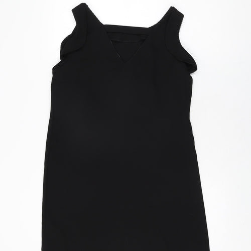 NEXT Womens Black Polyester Shift Size 10 Round Neck Pullover