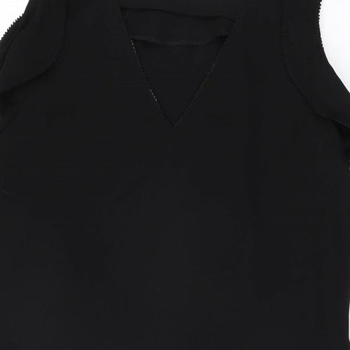 NEXT Womens Black Polyester Shift Size 10 Round Neck Pullover