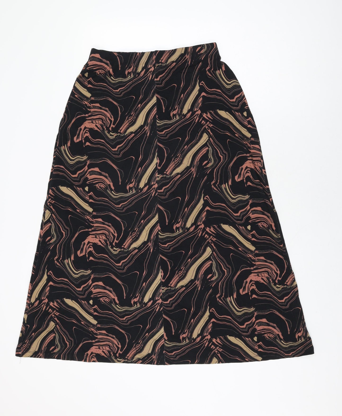 Very Womens Black Geometric Viscose Swing Skirt Size 10