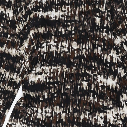 Country Casuals Womens Brown Geometric Polyester Bodycon Size L V-Neck Pullover