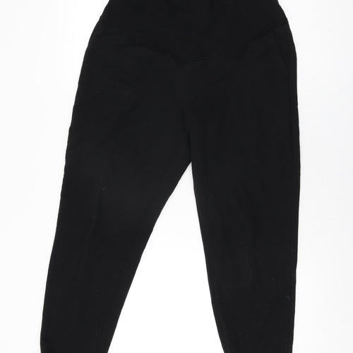 H&M Womens Black Cotton Jogger Trousers Size M L28 in Regular