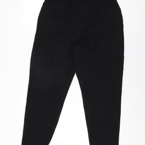 H&M Womens Black Cotton Jogger Trousers Size M L28 in Regular