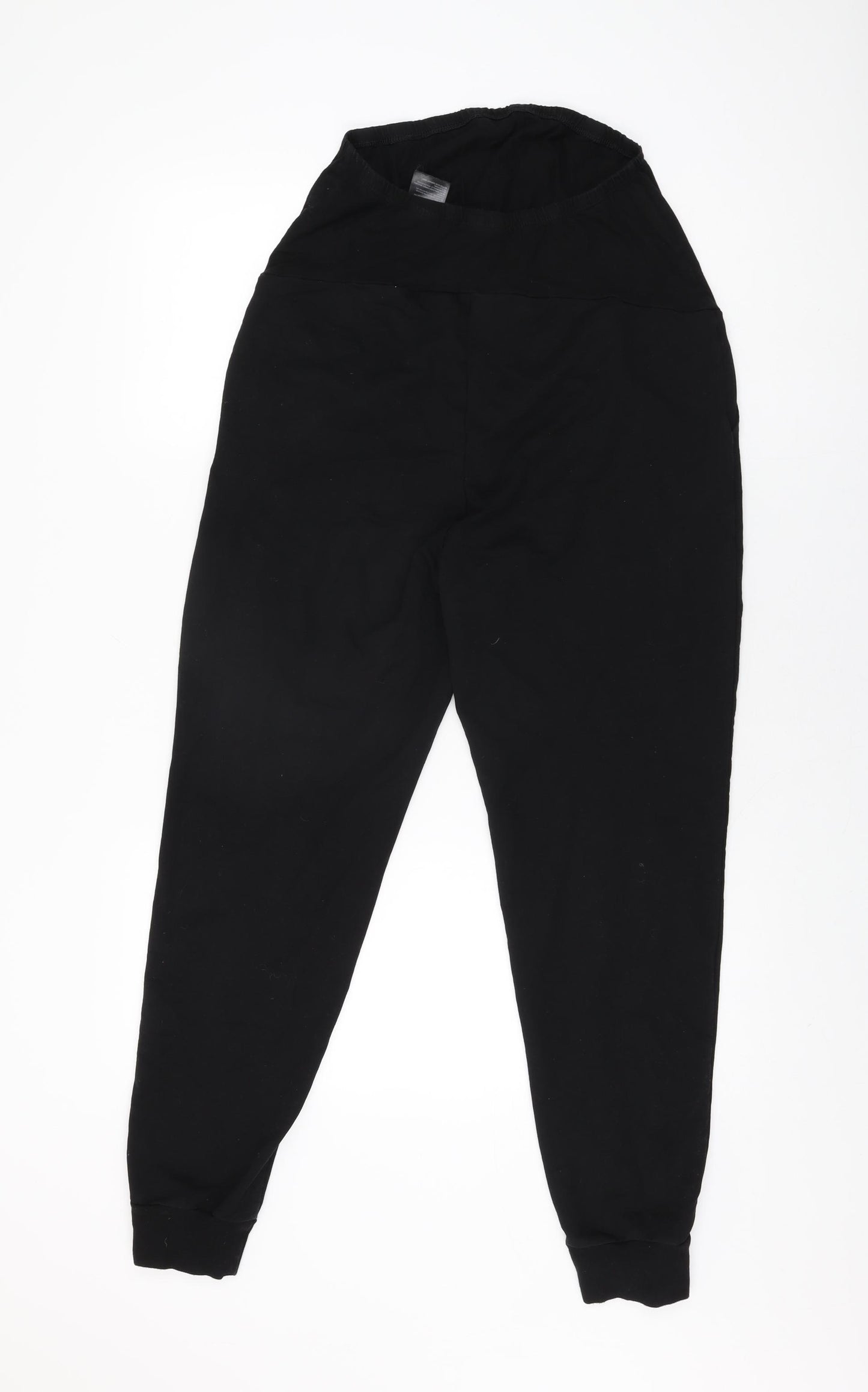 H&M Womens Black Cotton Jogger Trousers Size M L28 in Regular