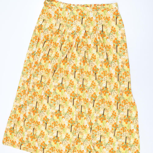 NEXT Womens Orange Floral Polyester Swing Skirt Size 18