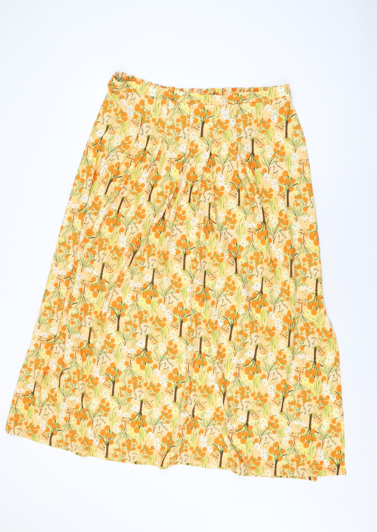 NEXT Womens Orange Floral Polyester Swing Skirt Size 18