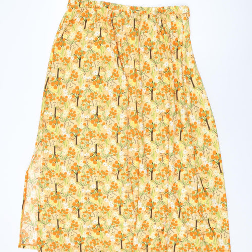 NEXT Womens Orange Floral Polyester Swing Skirt Size 18