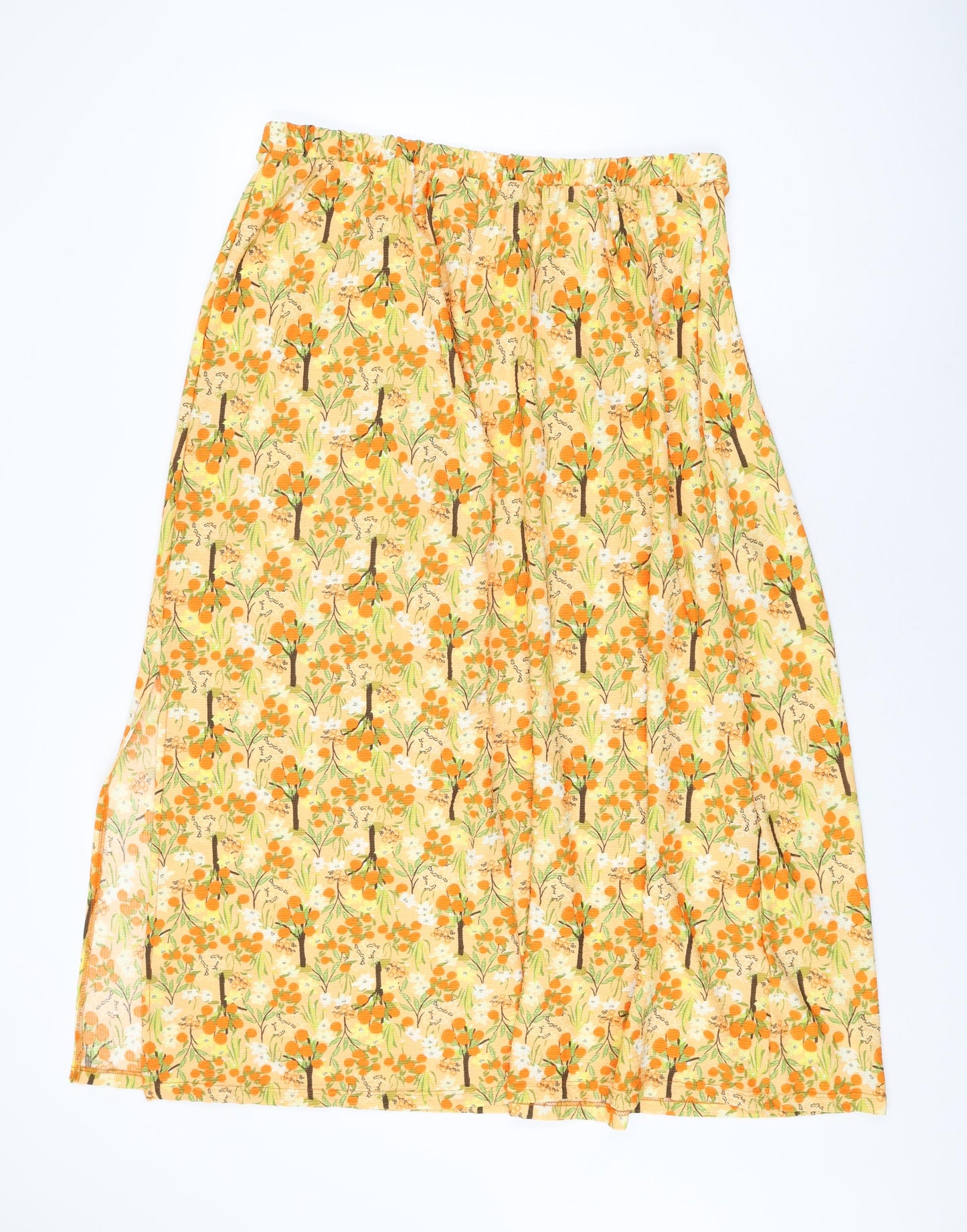 NEXT Womens Orange Floral Polyester Swing Skirt Size 18