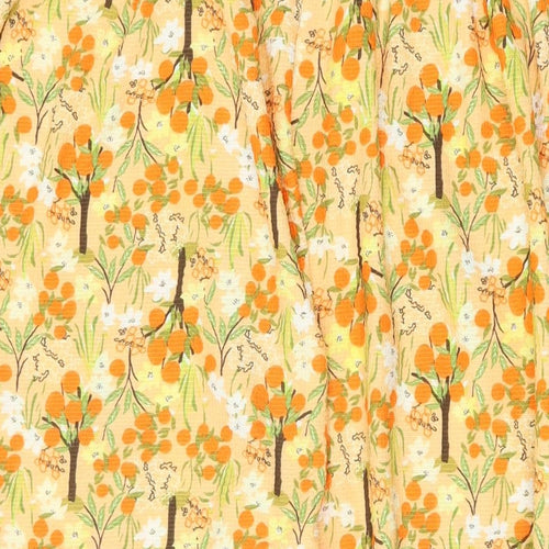 NEXT Womens Orange Floral Polyester Swing Skirt Size 18