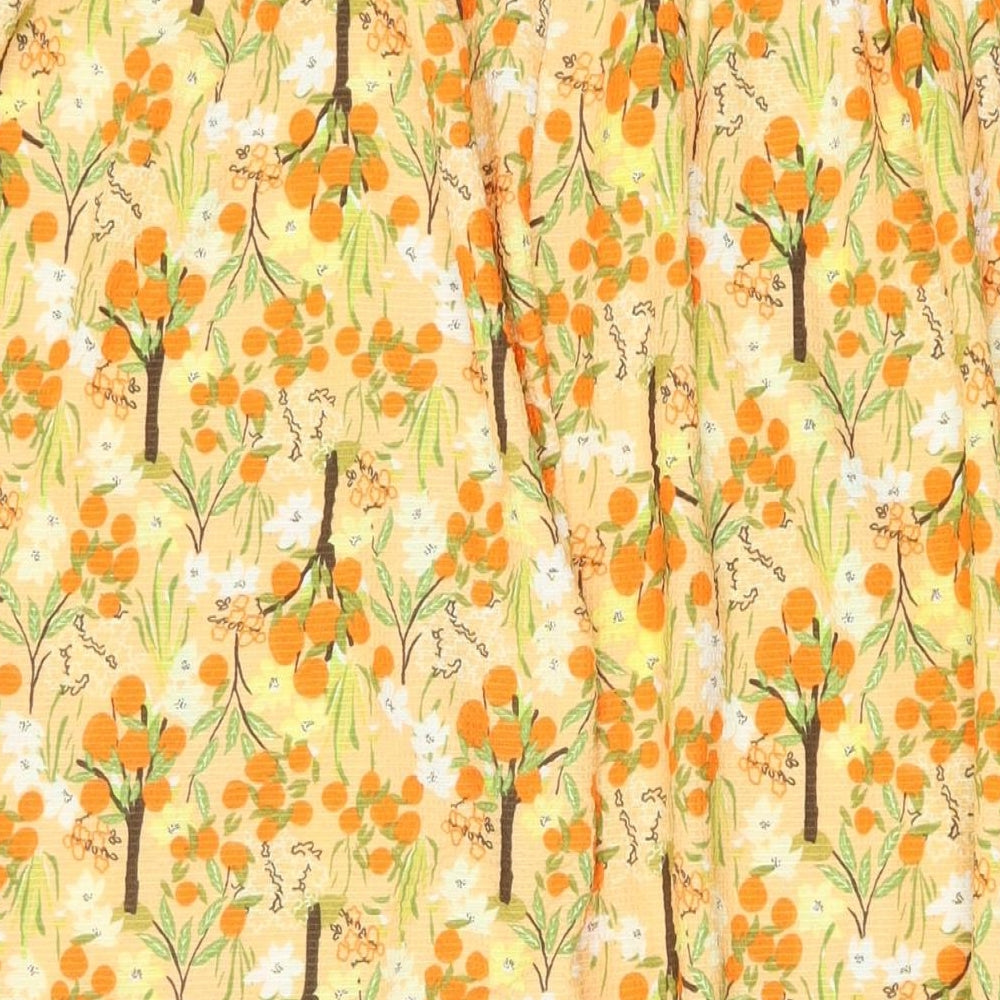 NEXT Womens Orange Floral Polyester Swing Skirt Size 18