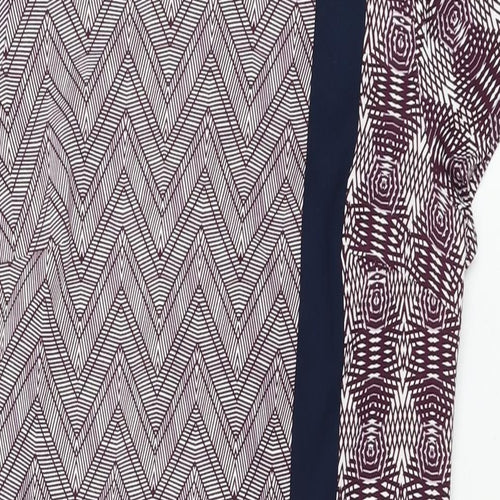 NEXT Womens Multicoloured Geometric Polyester Shift Size 6 Round Neck Zip
