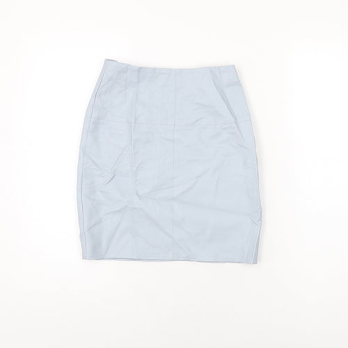 Missguided Womens Blue Polyurethane Mini Skirt Size 6 Zip