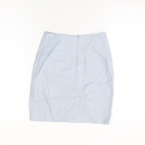 Missguided Womens Blue Polyurethane Mini Skirt Size 6 Zip