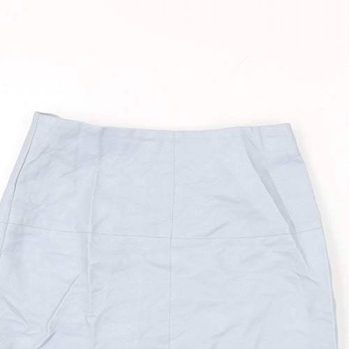 Missguided Womens Blue Polyurethane Mini Skirt Size 6 Zip