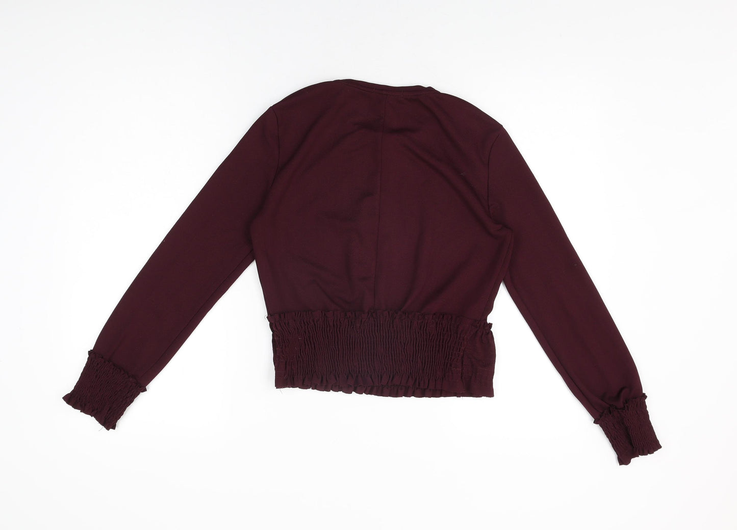 Zara Womens Purple Polyester Basic T-Shirt Size S Round Neck