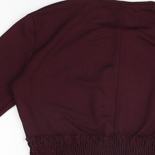 Zara Womens Purple Polyester Basic T-Shirt Size S Round Neck
