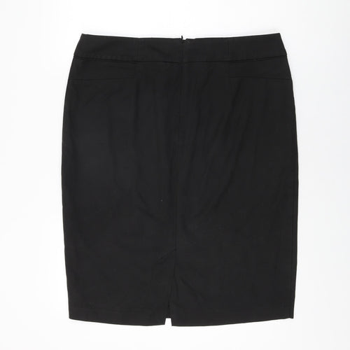 NEXT Womens Black Polyester Straight & Pencil Skirt Size 18 Zip