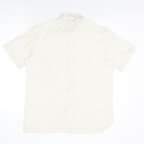 St Michael Mens Ivory Cotton Button-Up Size 39 Collared Button