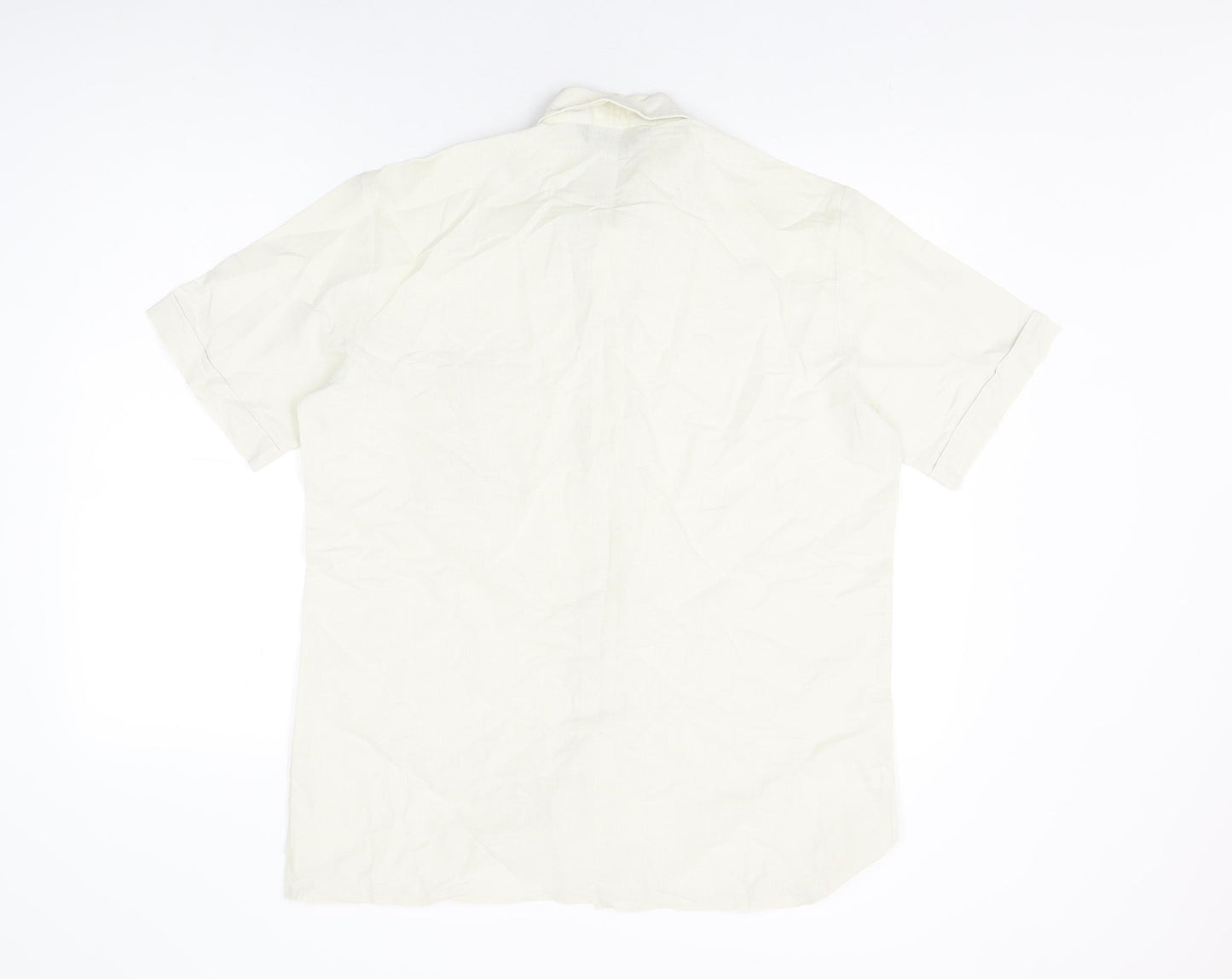 St Michael Mens Ivory Cotton Button-Up Size 39 Collared Button